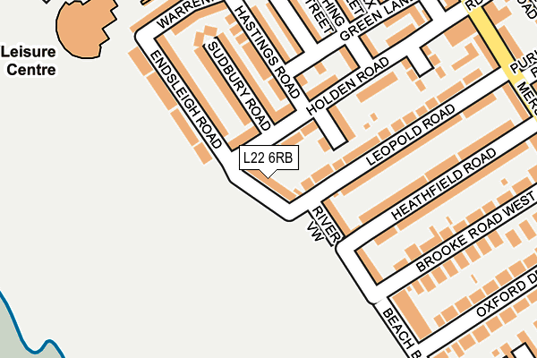L22 6RB map - OS OpenMap – Local (Ordnance Survey)