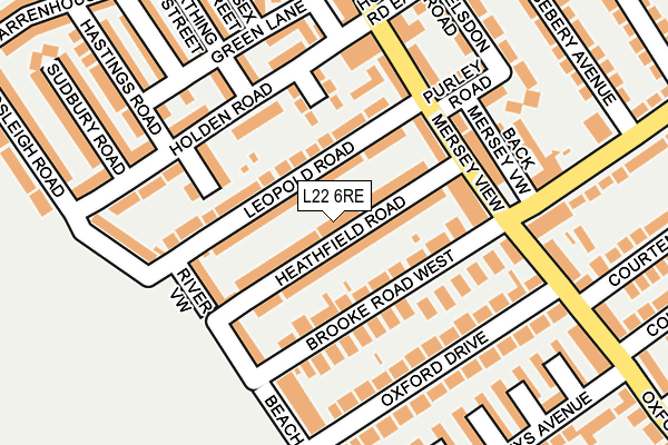 L22 6RE map - OS OpenMap – Local (Ordnance Survey)