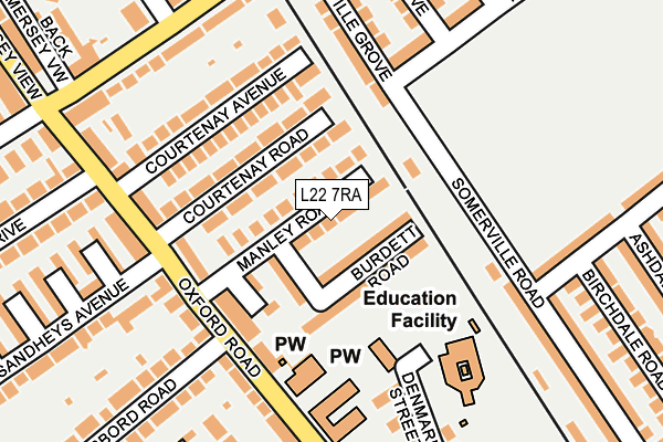 L22 7RA map - OS OpenMap – Local (Ordnance Survey)