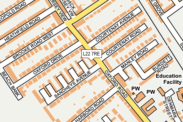 L22 7RE map - OS OpenMap – Local (Ordnance Survey)
