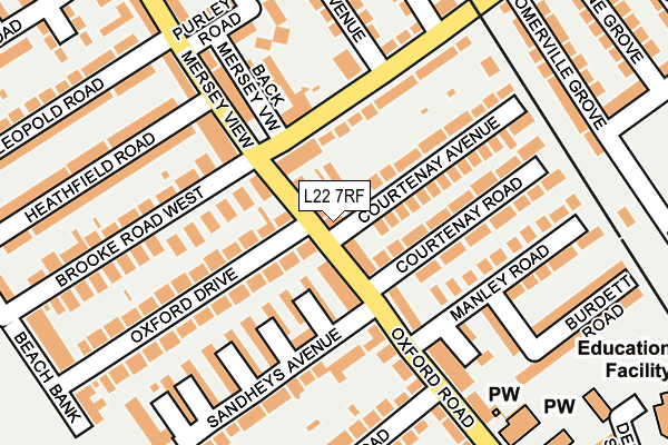 L22 7RF map - OS OpenMap – Local (Ordnance Survey)