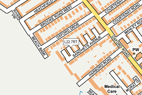L22 7RT map - OS OpenMap – Local (Ordnance Survey)
