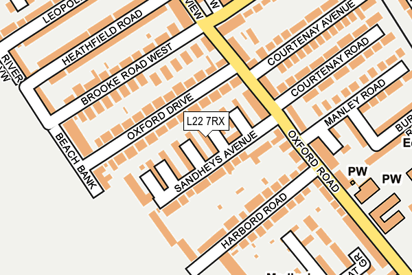 L22 7RX map - OS OpenMap – Local (Ordnance Survey)