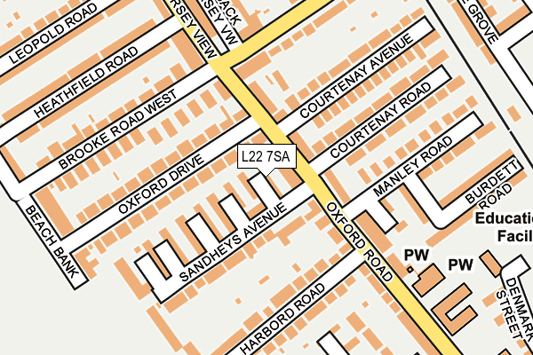 L22 7SA map - OS OpenMap – Local (Ordnance Survey)