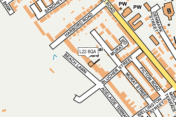 L22 8QA map - OS OpenMap – Local (Ordnance Survey)