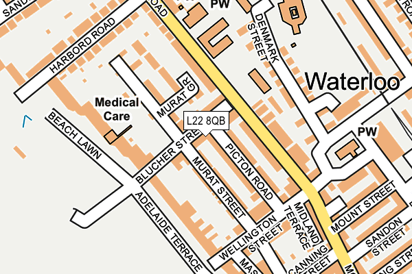 L22 8QB map - OS OpenMap – Local (Ordnance Survey)