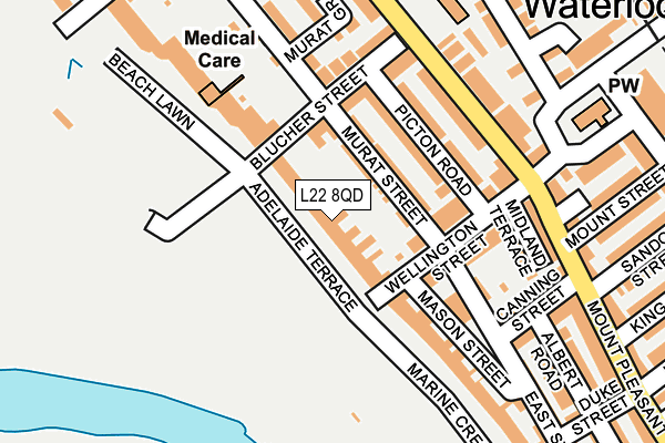 L22 8QD map - OS OpenMap – Local (Ordnance Survey)