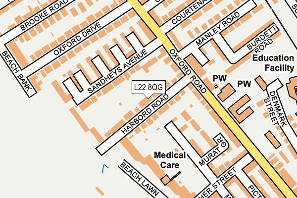 L22 8QG map - OS OpenMap – Local (Ordnance Survey)