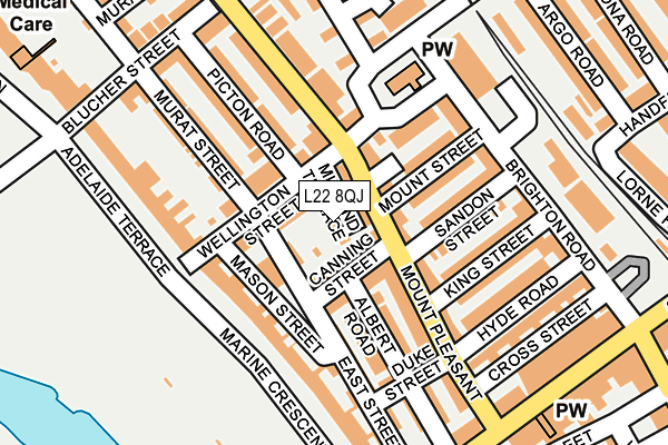 L22 8QJ map - OS OpenMap – Local (Ordnance Survey)