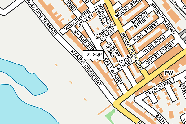 L22 8QP map - OS OpenMap – Local (Ordnance Survey)