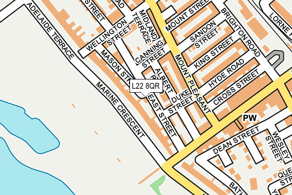L22 8QR map - OS OpenMap – Local (Ordnance Survey)
