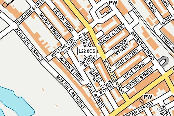 L22 8QS map - OS OpenMap – Local (Ordnance Survey)