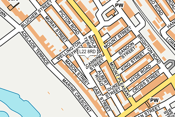 L22 8RD map - OS OpenMap – Local (Ordnance Survey)