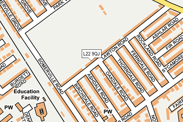 L22 9QJ map - OS OpenMap – Local (Ordnance Survey)