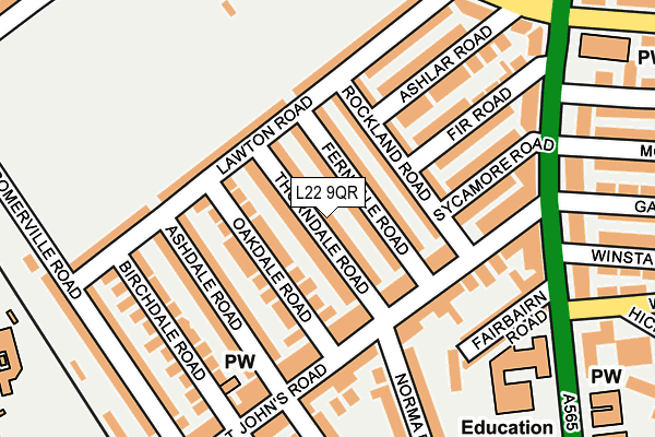 L22 9QR map - OS OpenMap – Local (Ordnance Survey)