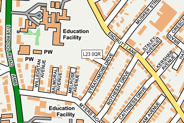 L23 0QR map - OS OpenMap – Local (Ordnance Survey)