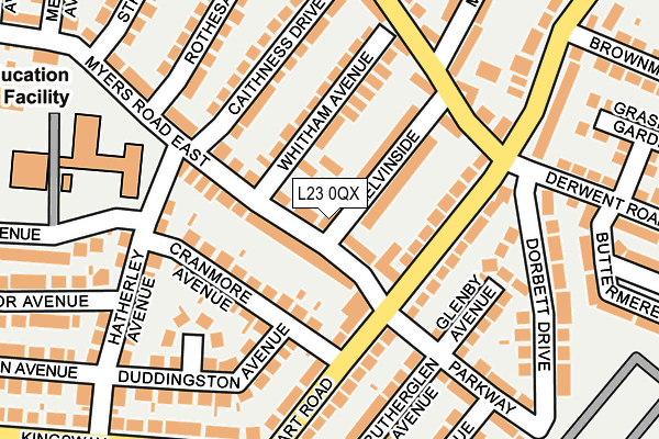 L23 0QX map - OS OpenMap – Local (Ordnance Survey)