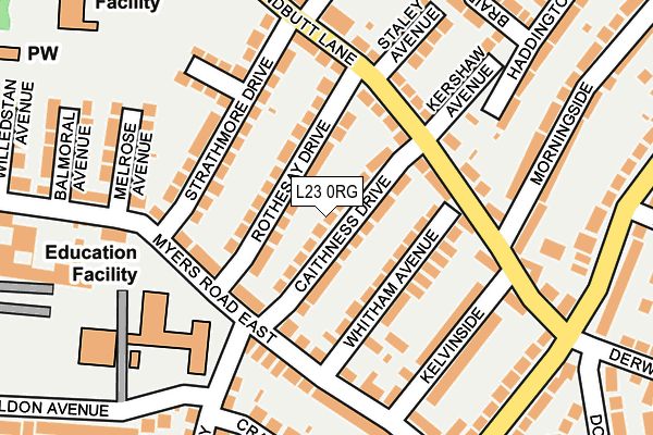L23 0RG map - OS OpenMap – Local (Ordnance Survey)