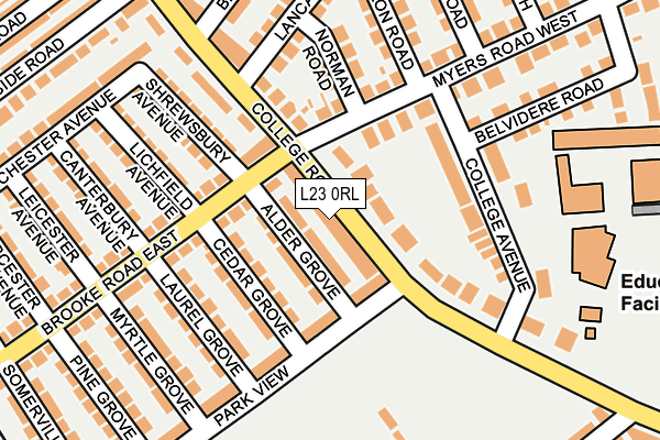 L23 0RL map - OS OpenMap – Local (Ordnance Survey)