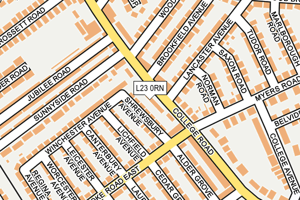 L23 0RN map - OS OpenMap – Local (Ordnance Survey)