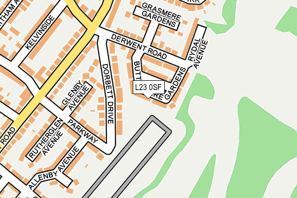 L23 0SF map - OS OpenMap – Local (Ordnance Survey)