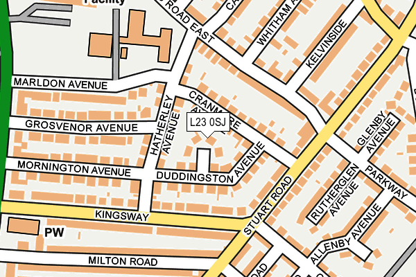 L23 0SJ map - OS OpenMap – Local (Ordnance Survey)