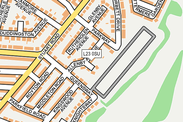 L23 0SU map - OS OpenMap – Local (Ordnance Survey)