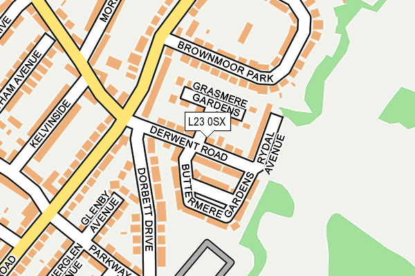L23 0SX map - OS OpenMap – Local (Ordnance Survey)