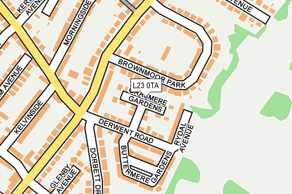 L23 0TA map - OS OpenMap – Local (Ordnance Survey)