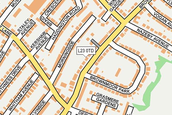 L23 0TD map - OS OpenMap – Local (Ordnance Survey)