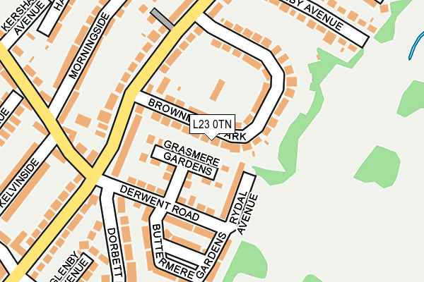 L23 0TN map - OS OpenMap – Local (Ordnance Survey)