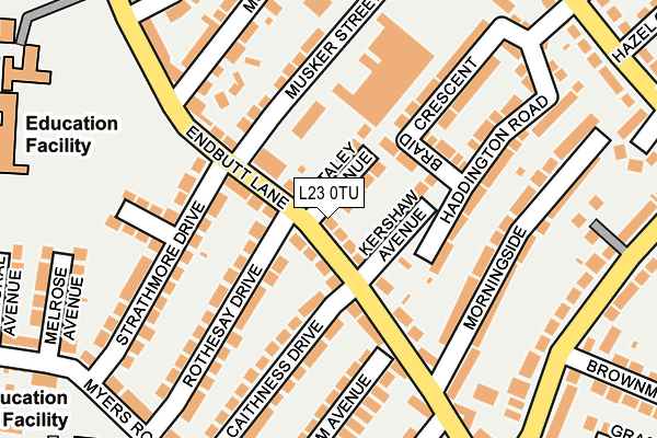 L23 0TU map - OS OpenMap – Local (Ordnance Survey)