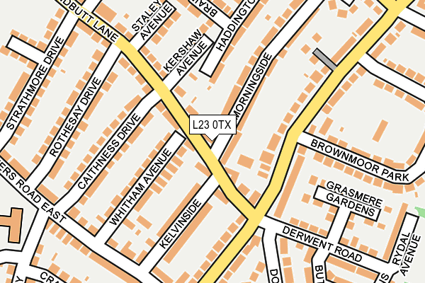 L23 0TX map - OS OpenMap – Local (Ordnance Survey)