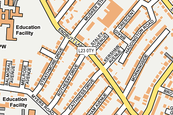 L23 0TY map - OS OpenMap – Local (Ordnance Survey)