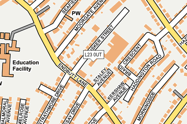 L23 0UT map - OS OpenMap – Local (Ordnance Survey)