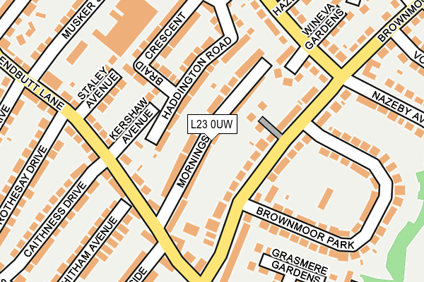 L23 0UW map - OS OpenMap – Local (Ordnance Survey)