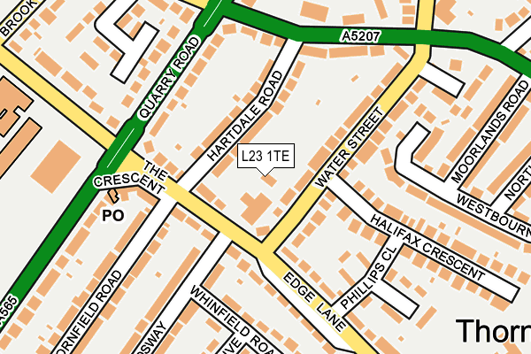 L23 1TE map - OS OpenMap – Local (Ordnance Survey)