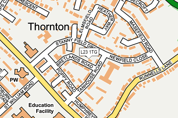 L23 1TG map - OS OpenMap – Local (Ordnance Survey)