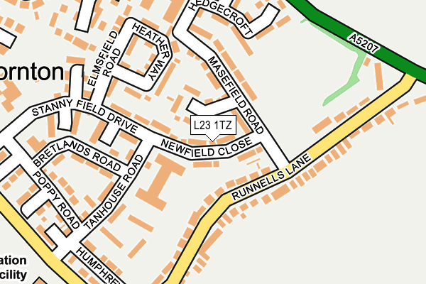 L23 1TZ map - OS OpenMap – Local (Ordnance Survey)