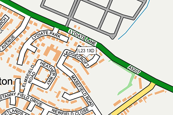 L23 1XD map - OS OpenMap – Local (Ordnance Survey)