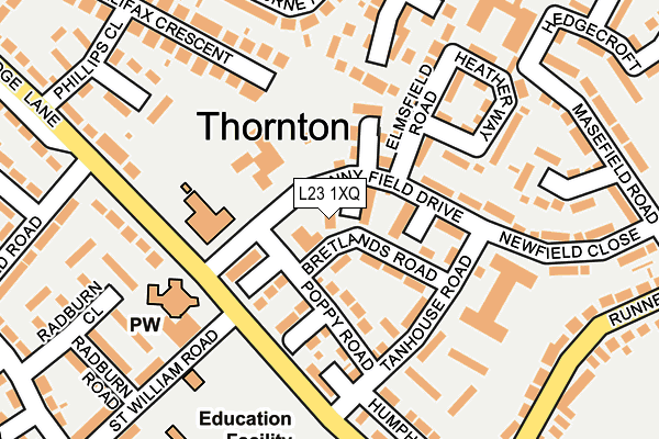 L23 1XQ map - OS OpenMap – Local (Ordnance Survey)