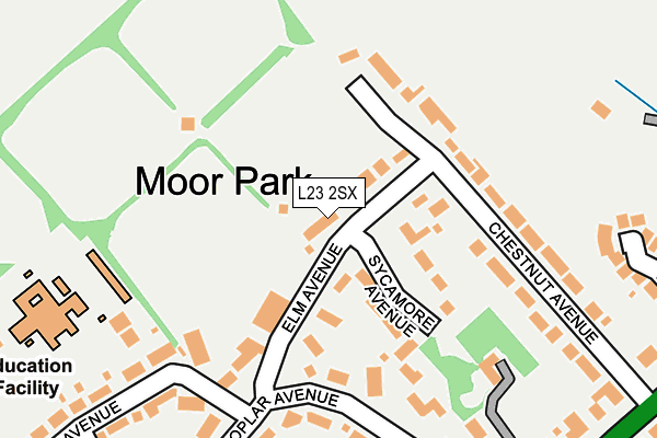 L23 2SX map - OS OpenMap – Local (Ordnance Survey)
