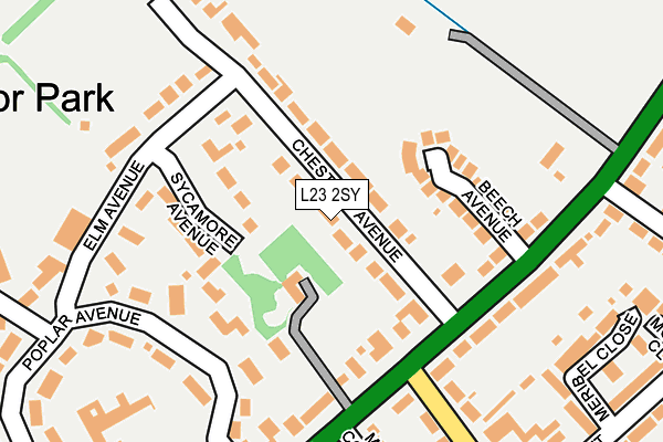 L23 2SY map - OS OpenMap – Local (Ordnance Survey)