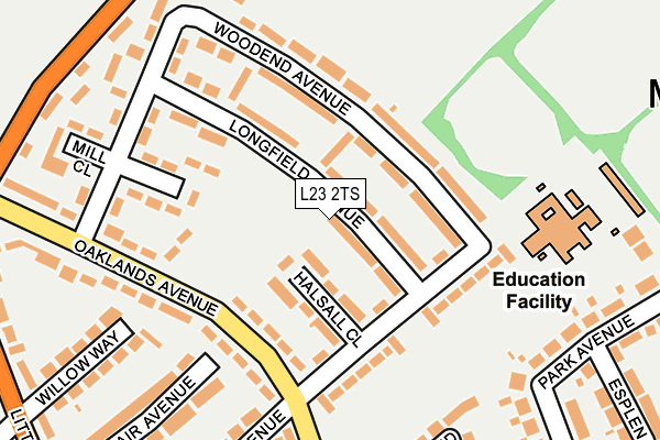 L23 2TS map - OS OpenMap – Local (Ordnance Survey)