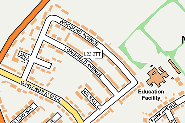 L23 2TT map - OS OpenMap – Local (Ordnance Survey)