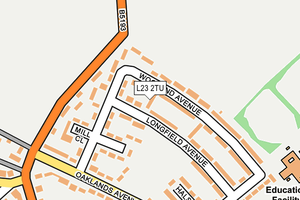 L23 2TU map - OS OpenMap – Local (Ordnance Survey)