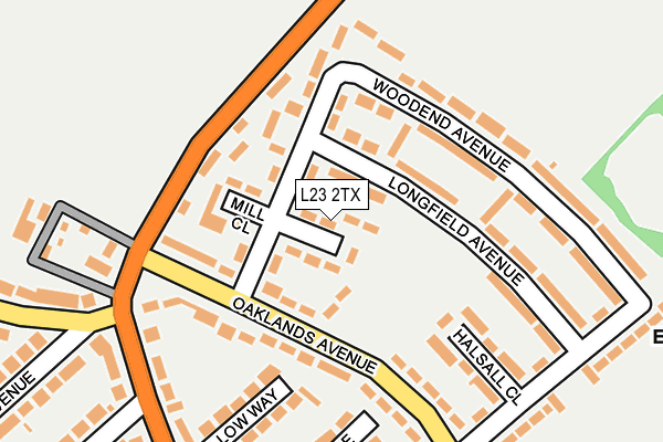 L23 2TX map - OS OpenMap – Local (Ordnance Survey)