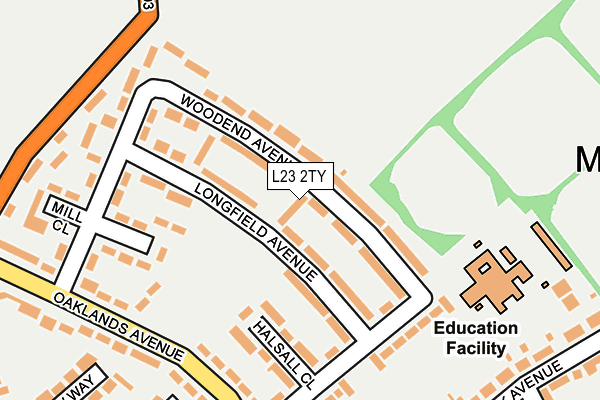 L23 2TY map - OS OpenMap – Local (Ordnance Survey)