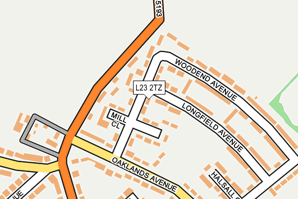 L23 2TZ map - OS OpenMap – Local (Ordnance Survey)