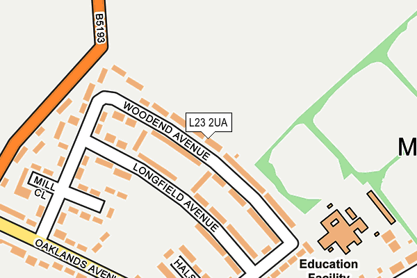 L23 2UA map - OS OpenMap – Local (Ordnance Survey)